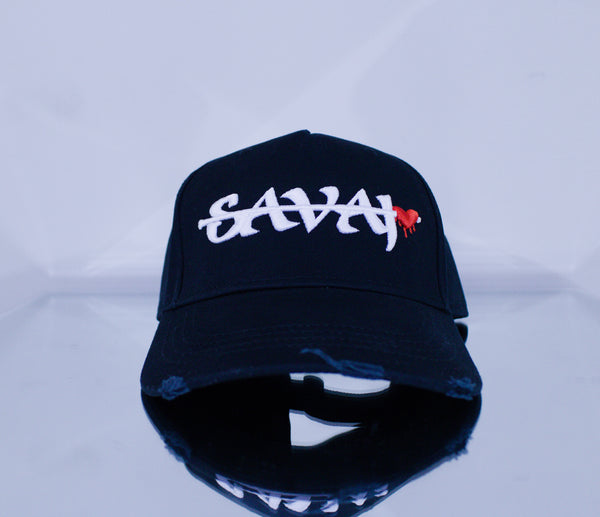 SAVAJ OG Cap (ripped/Distressed) Black